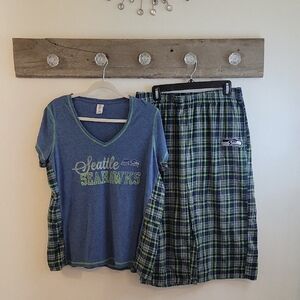 🏈Seattle Seahawks Blue and Green Pajama Set SZ  LG